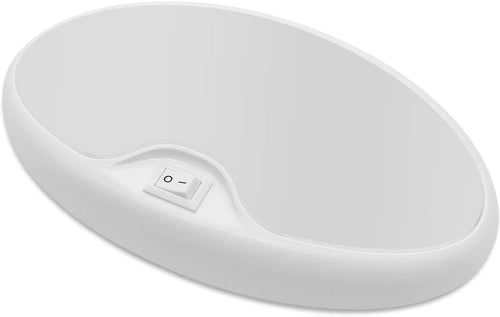 12V RV Interior Light with On/Off Switch 6 Inch Oval LED Ceiling Light 4.5W 3500K Soft White Lighting, Pack of 1