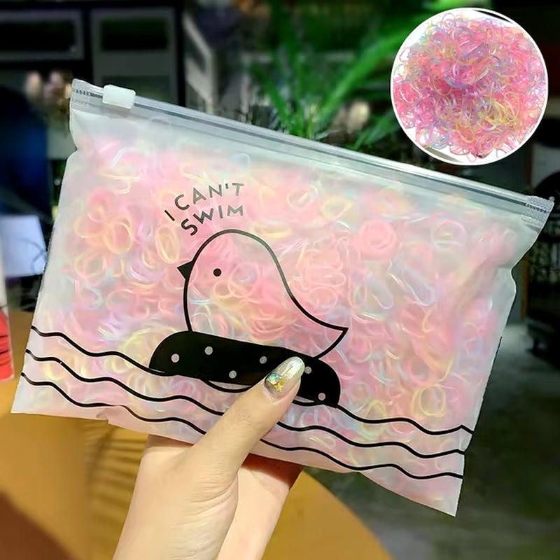 1000Pcs/Pack Girls Colorful Small Disposable Rubber Bands Gum for Ponytail Hold Scrunchie Hair Bands Fashion Hair Accessories