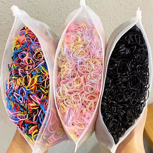 1000Pcs/Pack Girls Colorful Small Disposable Rubber Bands Gum for Ponytail Hold Scrunchie Hair Bands Fashion Hair Accessories